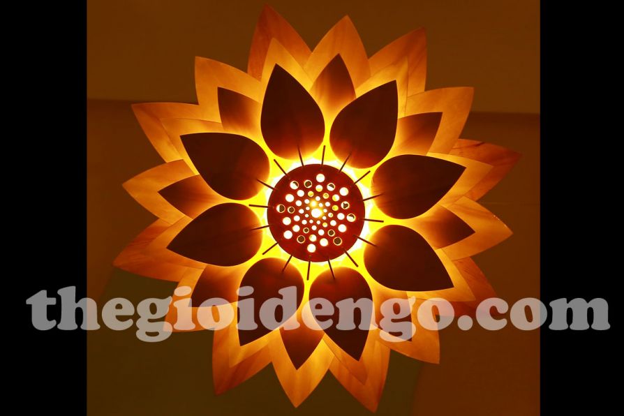 Thế Giới Đèn Gỗ - Đèn gỗ trang trí hoa sen Thế Giới Đèn Gỗ - Đèn gỗ trang trí hoa sen