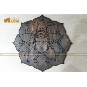 Thế Giới Đèn Gỗ - Tranh gỗ Đức Phật hoa sen