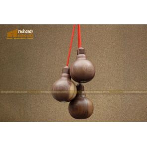 Thế Giới Đèn Gỗ - Đèn gỗ trang trí tiện nguyên khối DGT004