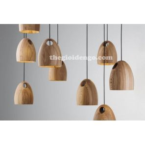 Thế Giới Đèn Gỗ - Đèn gỗ trang trí tiện nguyên khối DGT0067