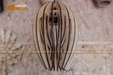 Thế giới đèn gỗ - Đèn gỗ trang trí búp sen 2