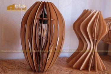 Thế giới đèn gỗ - Đèn gỗ trang trí búp sen 3