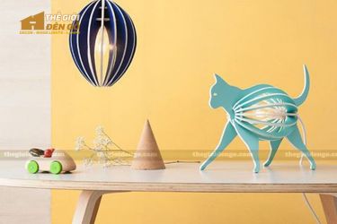Thế Giới Đèn Gỗ - Đèn gỗ trang trí con mèo 2