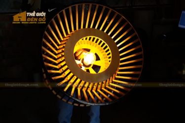 Thế giới đèn gỗ - Đèn gỗ trang trí trống đồng 4