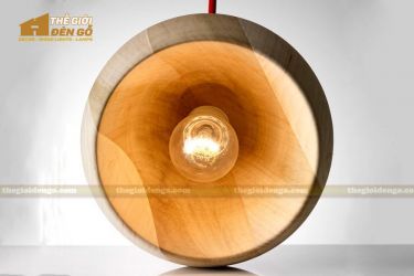 Thế Giới Đèn Gỗ - Đèn gỗ trang trí tiện nguyên khối DGT006-2