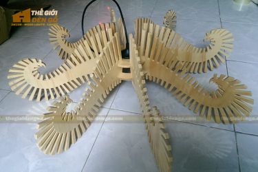 Thế Giới Đèn Gỗ - Đèn gỗ trang trí bạch tuộc - 2