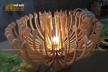 Thế Giới Đèn Gỗ - Đèn gỗ trang trí hải quỳ -1