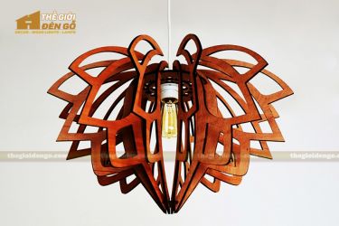 Thế Giới Đèn Gỗ - Đèn gỗ trang trí đài sen 1