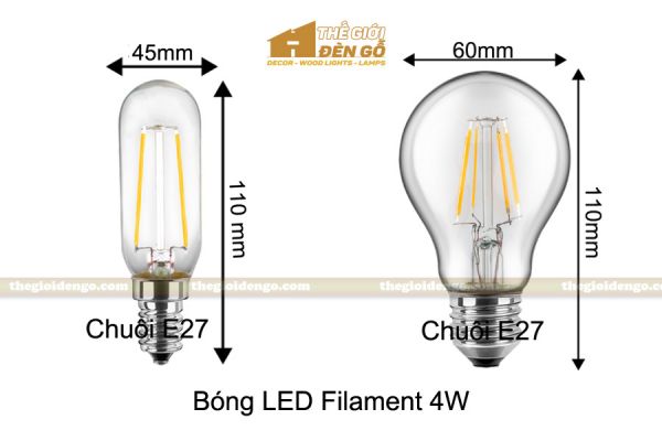 Thế Giới Đèn Gỗ - Bóng đèn Led Filament 4W