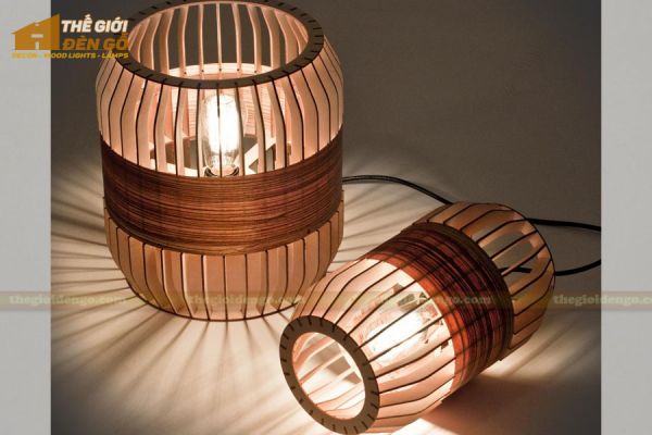 Thế giới đèn gỗ - Đèn gỗ trang trí trống cơm 1