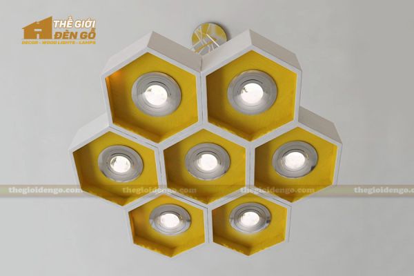 Thế Giới Đèn Gỗ - Đèn gỗ trang trí tổ ong 2
