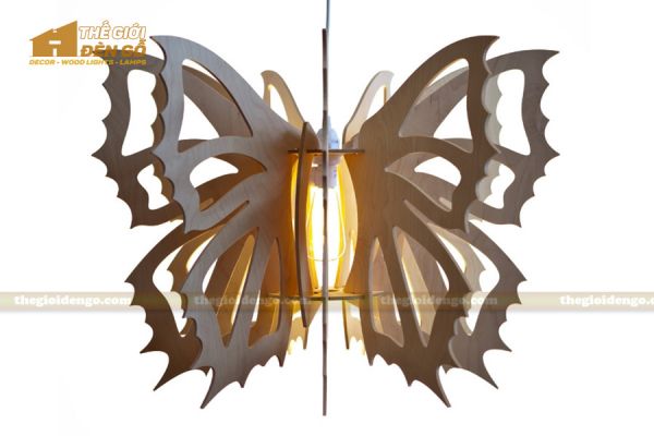 Thế Giới Đèn Gỗ - Đèn gỗ trang trí hình con bướm 4