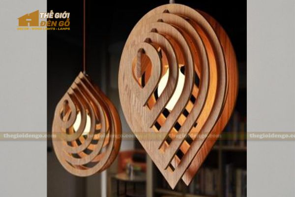 Thế giới đèn gỗ - Đèn gỗ trang trí giọt nước 1