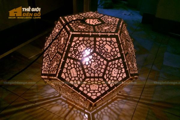 Thế giới đèn gỗ - Đèn gỗ trang trí lục giác khối - 5