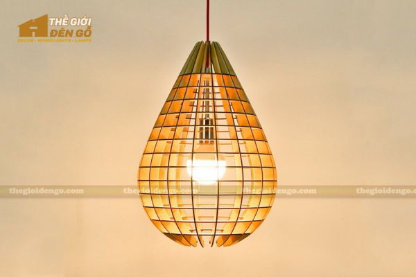 Thế giới đèn gỗ - Đèn gỗ trang trí quả lê
