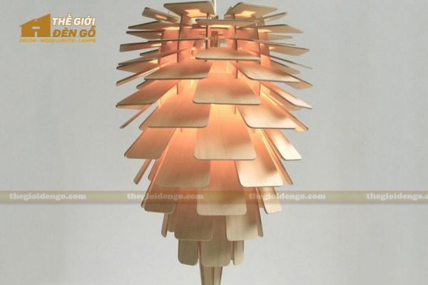 Thế giới đèn gỗ - Đèn gỗ trang trí quả thông 1