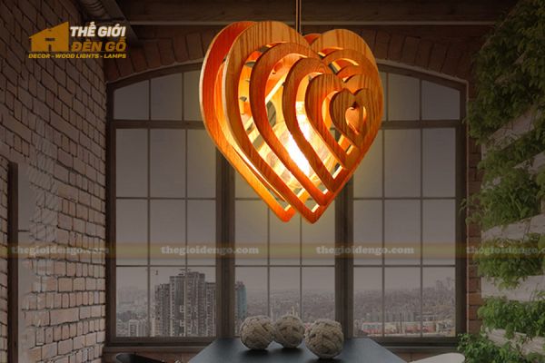 Thế giới đèn gỗ - Đèn gỗ trang trí trái tim 1