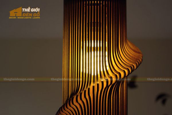 Thế giới đèn gỗ - Đèn gỗ trang trí hình xoắn ốc 2