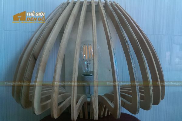 Thế giới đèn gỗ - Đèn gỗ trang trí búp nấm 2