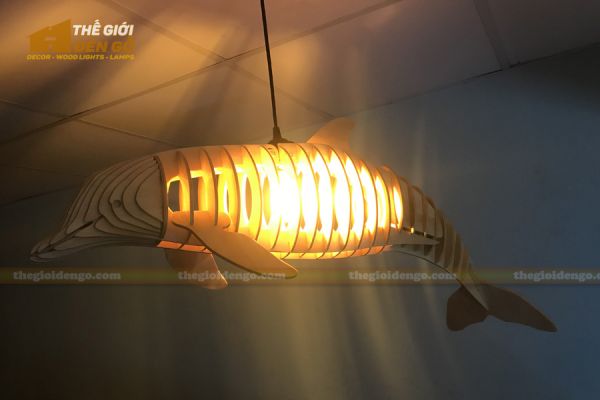 Thế Giới Đèn Gỗ - Đèn gỗ trang trí cá heo 5