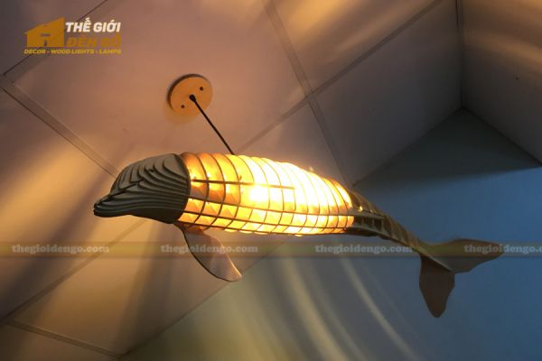 Thế Giới Đèn Gỗ - Đèn gỗ trang trí cá heo 6