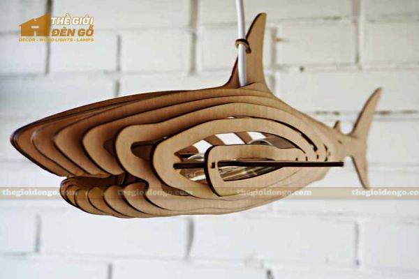 Thế Giới Đèn Gỗ - Đèn gỗ trang trí cá mập 3