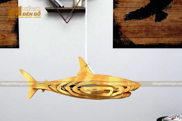Thế Giới Đèn Gỗ - Đèn gỗ trang trí cá mập 4