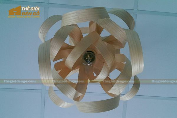 Thế giới đèn gỗ - Đèn gỗ trang trí veneer xoắn DGVN001-2
